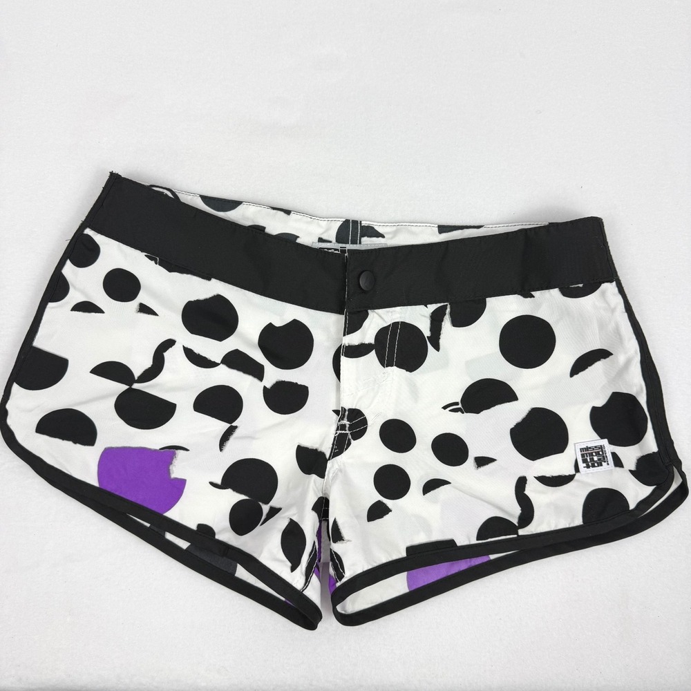 Volcom Modulator Polka Dot Board Shorts Purple Black White Size 3 Volka Dots Y2K